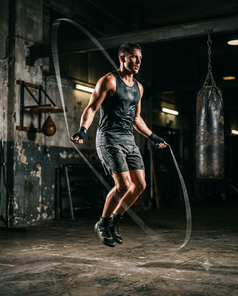Boxer training with Boxystraps Speed Rope